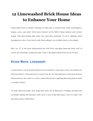 12 Limewashed Brick House Ideas to Enhance Your Home