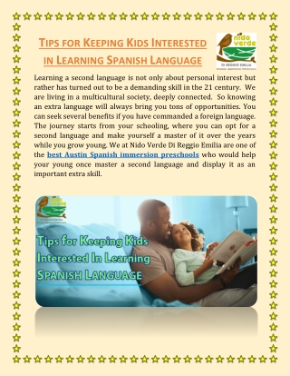 Tips for Keeping Kids Interested in Learning Spanish Language