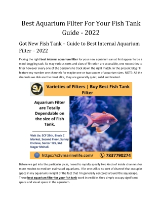 Best Aquarium Filter For Your Fish Tank Guide - 2022