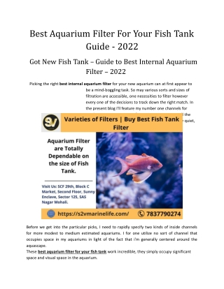 Best Aquarium Filter For Your Fish Tank Guide - 2022