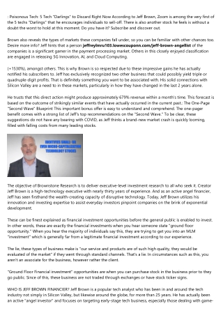 Near Future Report Review (Brownstone Research Jeff Brown ...