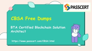 BTA Certified Blockchain Solution Architect CBSA Exam Dumps