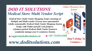 Readymade Medical Store System - DOD IT SOLUTIONS