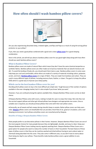 How often should I wash bamboo pillow covers