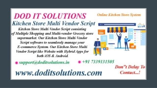 Readymade Kitchen Store Multi Vendor System - DOD IT SOLUTIONS