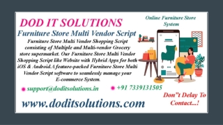 Readymade Furniture Store Multi Vendor System - DOD IT SOLUTIONS