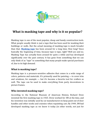 What is Masking Tape And Why is It So Popular?