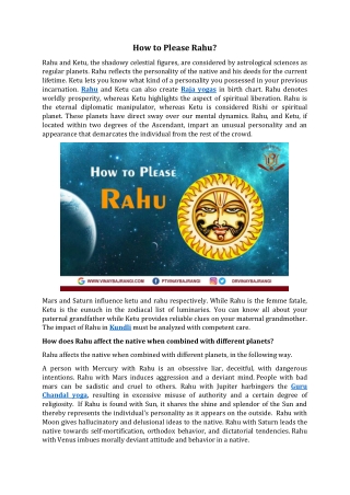 How to Please Rahu  - Astrological Houses - Kundli Predictions