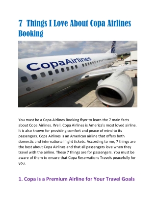7  Things I Love About Copa Airlines Booking