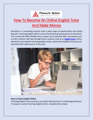 How To Become An Online English Tutor And Make Money