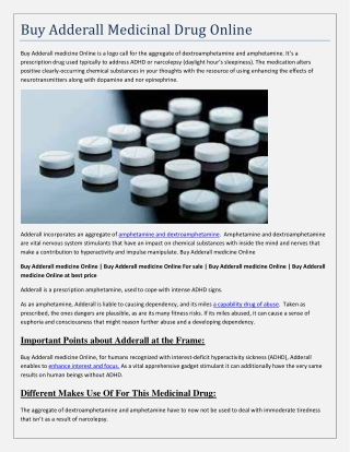 Buy Adderall Medicinal Drug Online y