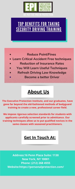 Top Benefits for Taking Security Driving Training