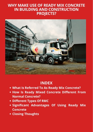 Why Make Use Of Ready Mix Concrete In Building And Construction Projects