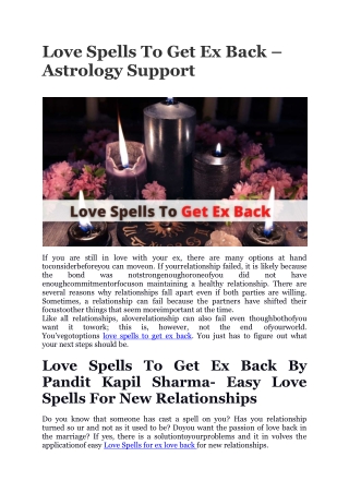 Love Spells To Get Ex Back – Astrology Support