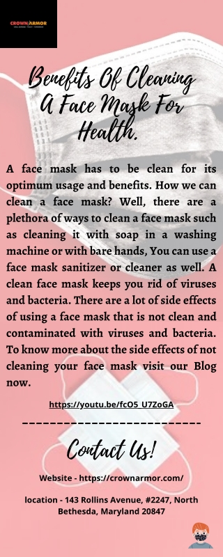 Benefits Of Cleaning A Face Mask For Health
