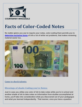 Facts of Color Coded Notes