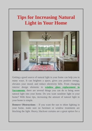 Tips for Increasing Natural Light in Your Home