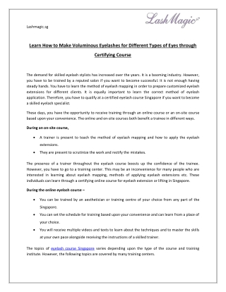 Learn How to Make Voluminous Eyelashes Courses