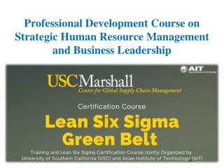 Professional Development Course on Strategic Human Resource Management and Business Leadership