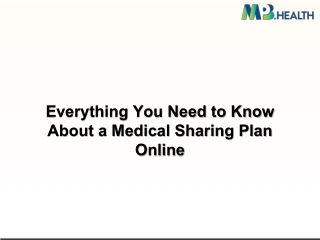 Everything You Need to Know About a Medical Sharing Plan Online