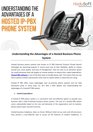 Understanding the Advantages of a Hosted Business Phone System