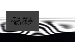 What Makes SoluM The Best ESL Brand?