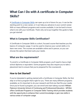 What Can I Do With A certificate in Computer Skills.docx