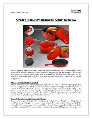 Amazon Product Photography A Brief Overview