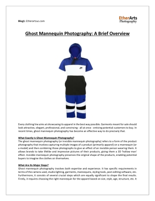 Ghost Mannequin Photography A Brief Overview