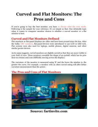 Curved and Flat Monitors_ The Pros and Cons