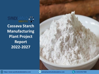 Cassava Starch Manufacturing Plant Project Report PDF 2022-2027