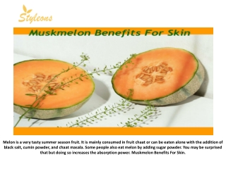 MUSKMELON BENEFITS FOR SKIN