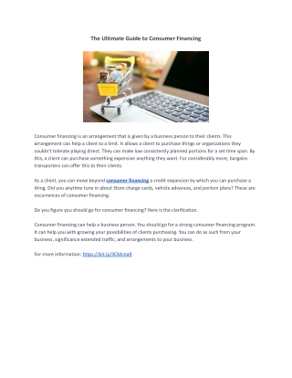 The Ultimate Guide to Consumer Financing