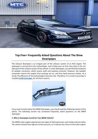 Top Five Frequently Asked Questions About The Bmw Downpipes