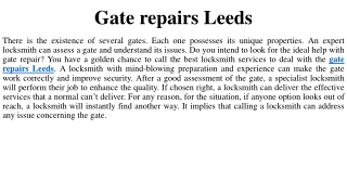 Gate repairs Leeds