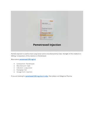 pemetrexed 500 mg price in India