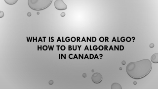 What Is Algorand Or ALGO? How To Buy Algorand In Canada?