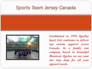 Sports Team Jersey Canada