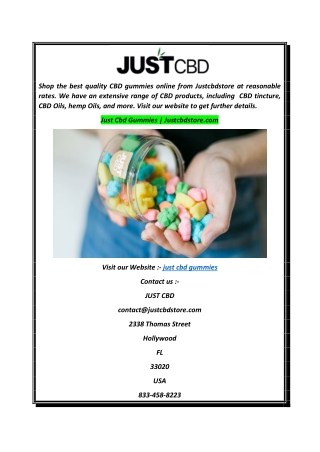 Just Cbd Gummies  Justcbdstore.com