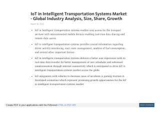 IoT in Intelligent Transportation Systems Market is driven by Increasing focus o