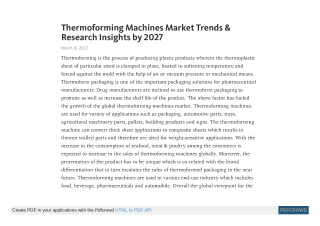 Thermoforming Machines Market Trends & Research Insights by 2027