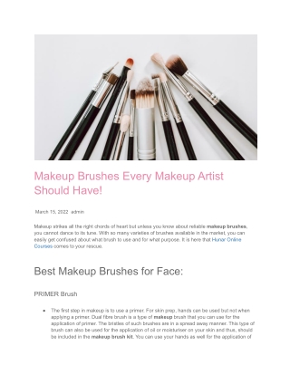Makeup Brushes Every Makeup Artist Should Have