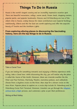 Things To Do in Russia