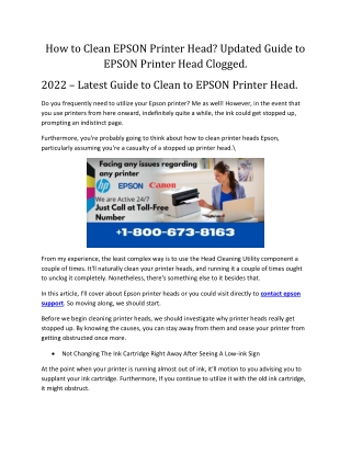 How to Clean EPSON Printer Head? Updated Guide to EPSON Printer Head Clogged