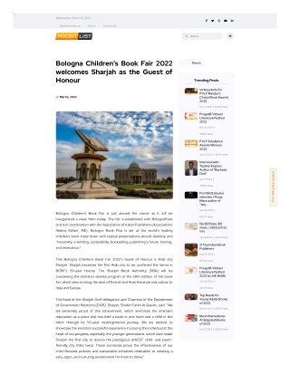 Bologna Children’s Book Fair 2022 welcomes Sharjah as the Guest of Honour