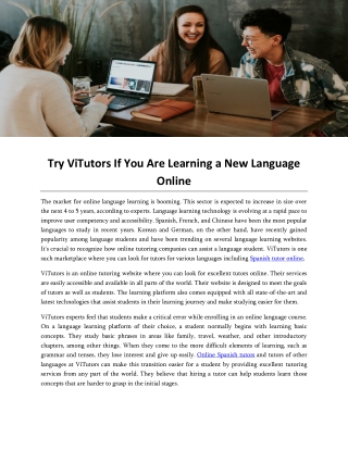 Try ViTutors If You Are Learning a New Language Online