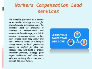 Workers Compensation Lead services