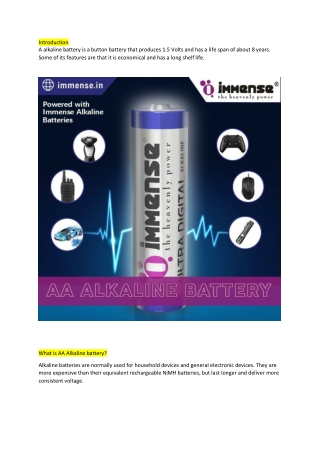 what is Alkaline AA battery-important in our daily life!