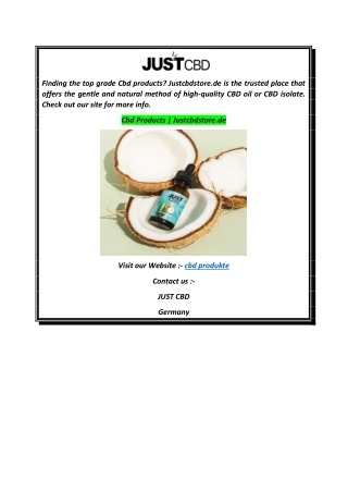Cbd Products  Justcbdstore.de