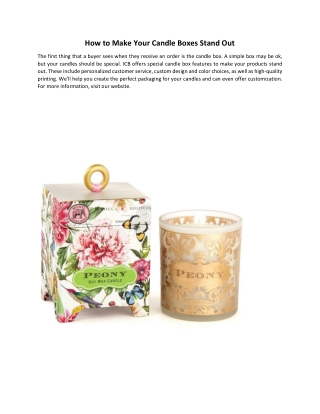 How to Make Your Candle Boxes Stand Out
